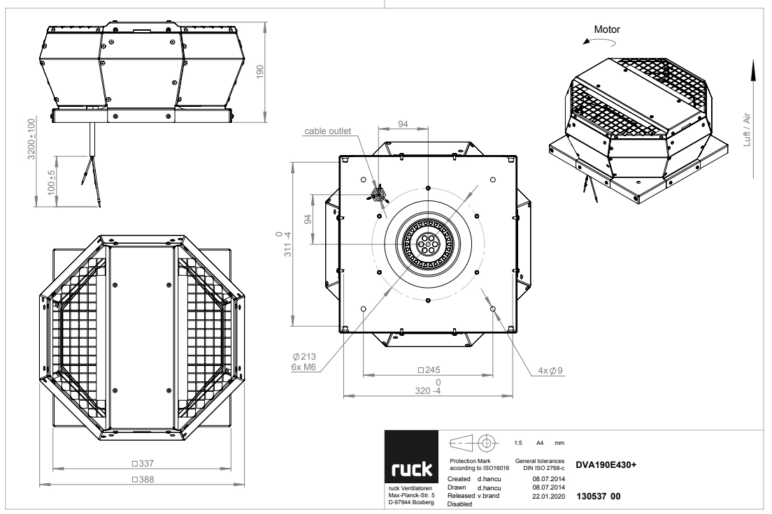 Ruck Dach-Radialventilator DVA 190 E4 30