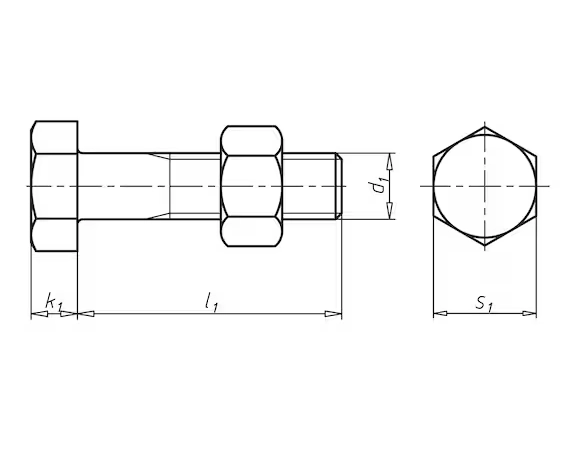 Würth Screw Hexagon head m. Shank M24 x 70