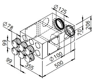 Helios FlexPipe Kombi Distribution box FRS-KVK 6-75/125 L