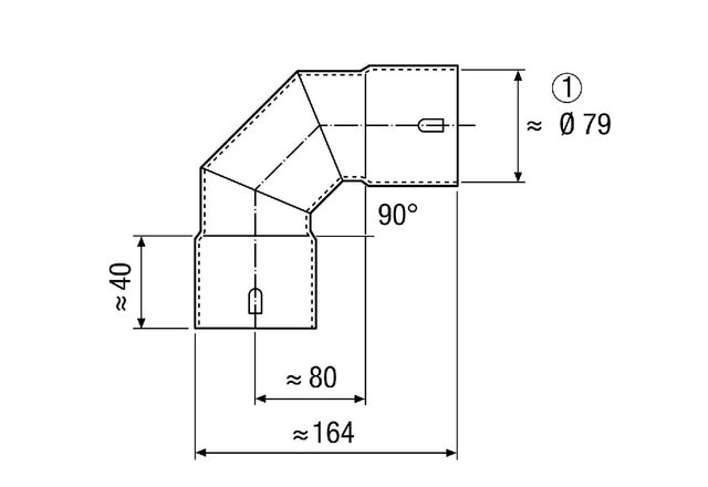 Maico Sheet metal bend 90° MF-B75