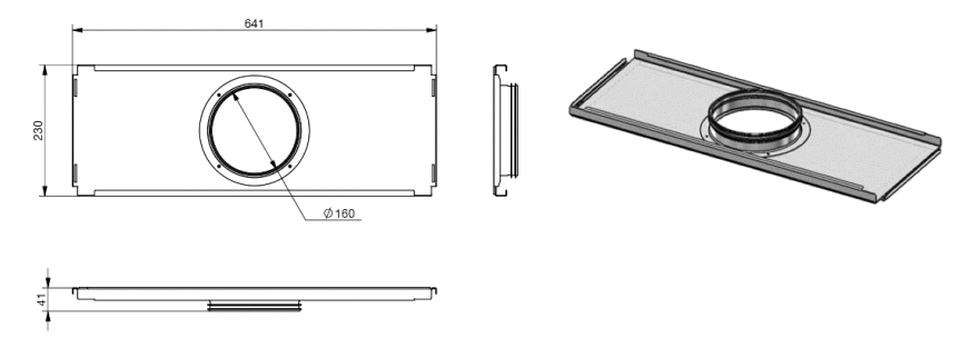 Zehnder Endplatte CW-P 625 - DN 160 inklusive Klemmleisten