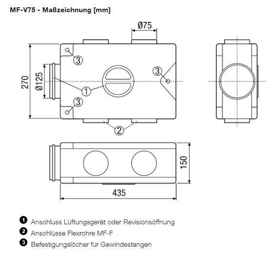 Maico Air distributor made of Plastic, 4-compartment MF-V75
