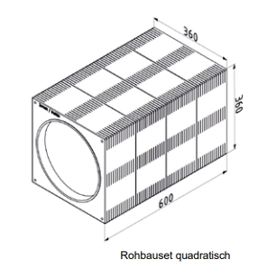 Zehnder Wall installation pipe square for ComfoSpot 50, Length 600 mm
