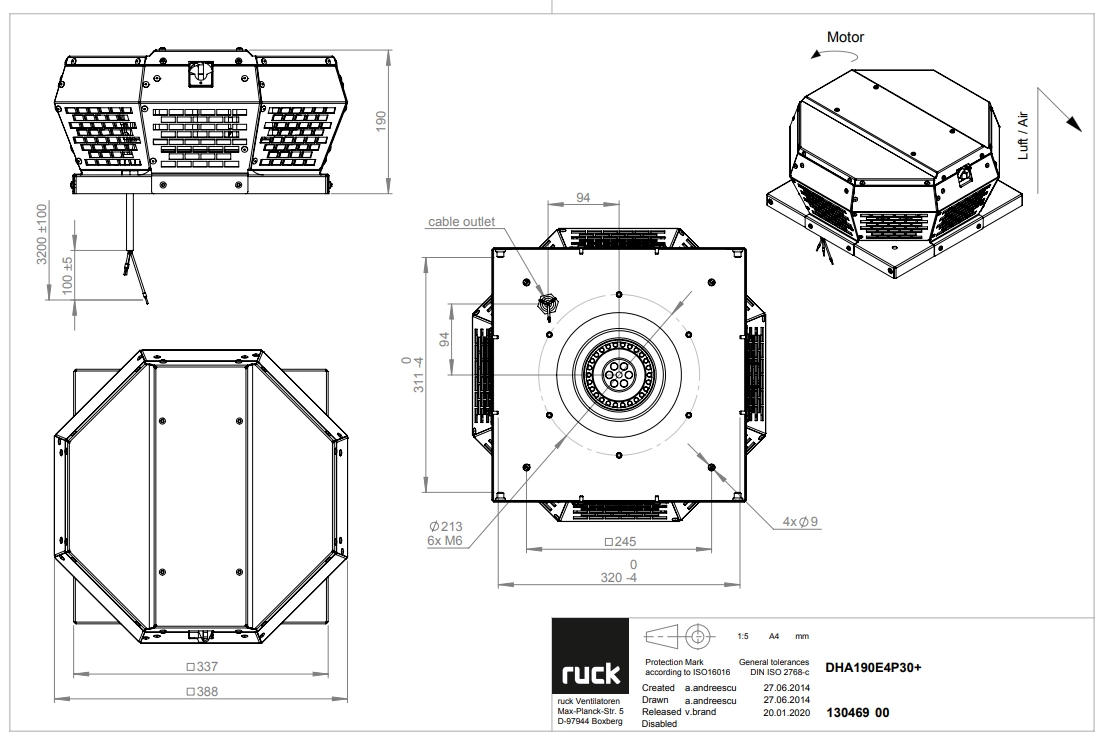 Ruck Roof-mounted centrifugal fan DHA 190 E4P 30
