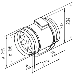 Helios MV 160, Multivent-Rohrventilator 1-PH HE/MV/160