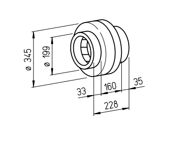 Helios Radial-Rohrventilator RR 200 A, 230V einstufig (Metallgehäuse) HE/RR/200/A