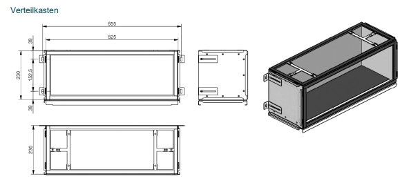Zehnder Verteilkasten CW-D 625 inklusive Klemmleisten und Befestigungsmaterial