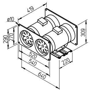 Helios MVP 250, Multivent Parallel-Twin-Unit 1-PH (kompletter Bausatz in 3 Karton) HE/MVP/250
