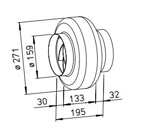 Helios Radial inline fan RR EC 160