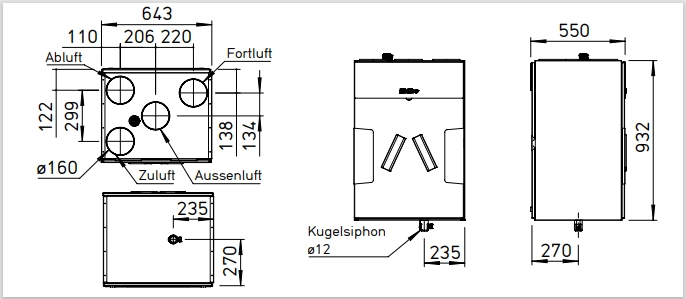 Helios Ventilation unit KWL 360 W ET