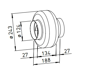 Helios Radial inline fan RR EC 125