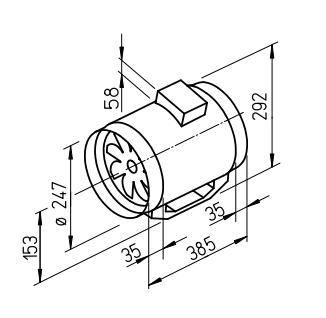 Helios Multivent Inline fan MV EC 250