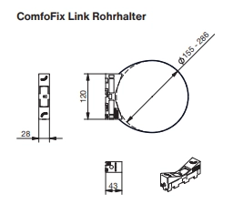 Zehnder Pipe holder ComfoFix Link for ComfoPipe Compact and Plus, 4 Piece