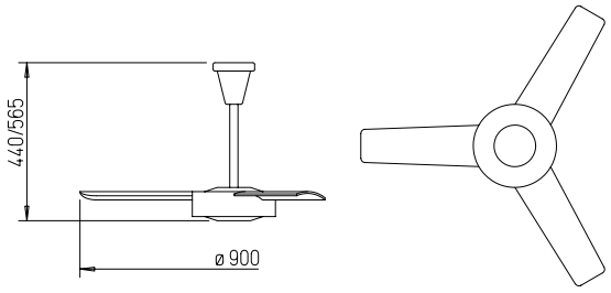 Helios Ceiling fan DVW 90