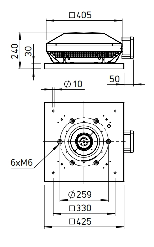 Helios Horizontal-Dachventilator RDW EC 225 B