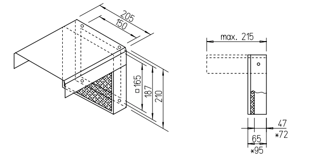 Helios VFE 90, Vorsatz-Filterelement Bauhöhe für Einbauten max. 72 mm HE/VFE/90