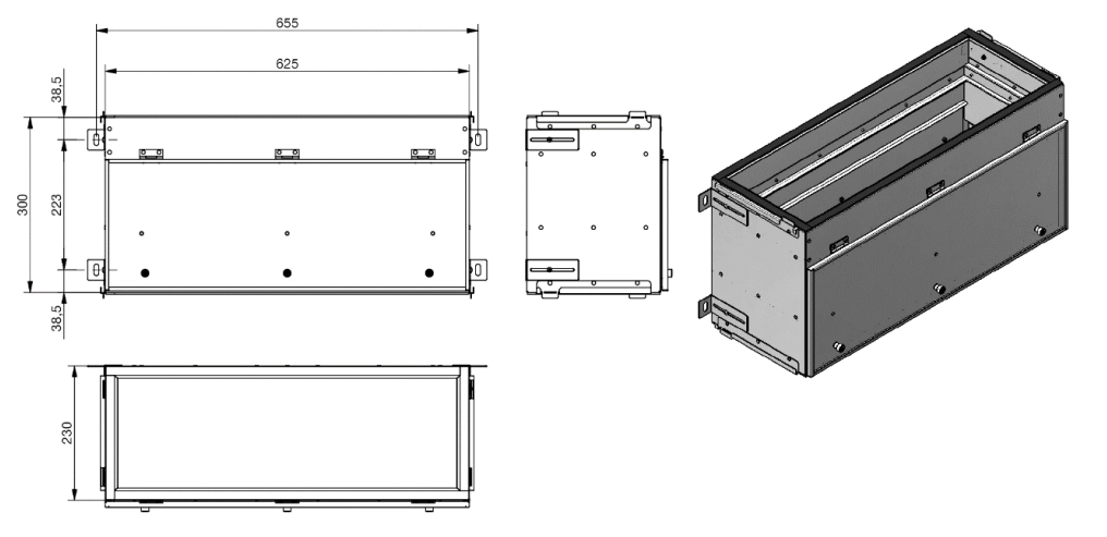 Zehnder Filtergehäuse CW-F 625 inklusive Klemmleisten und Befestigungsmaterial