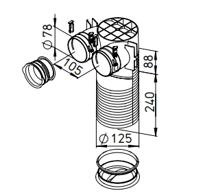 Helios Flexpipe Decken-/Wandkasten FRS-DWK 2-75/125