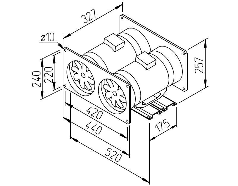 Helios Multivent Inline fan MVP 200, Parallel-Twin-Unit