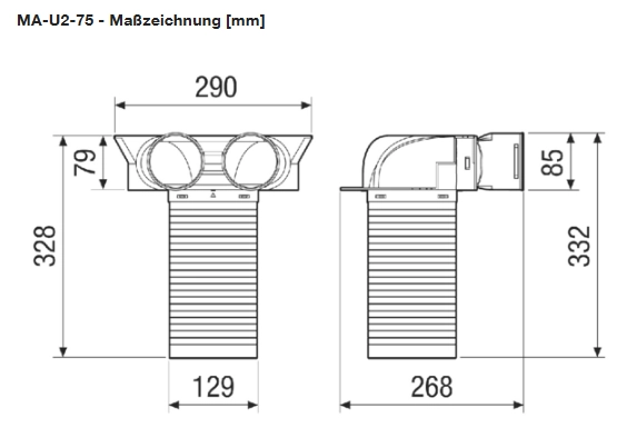 Maico Deflection piece MA-U2-75